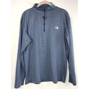 NORTH FACE 1/4 Zip Pullover Men Large Slate Blue Lightweight Knit Gorpcore GUC